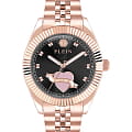 Philipp Plein Philipp Plein Plein Valentine PW2BA1025  PW2BA1025 кварцевые женские часы  черный циферблат, браслет нержавеющая сталь с pvd-покрытием — вид спереди