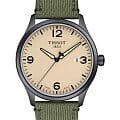 Tissot Tissot Gent XL T116.410.37.267.00 Gent XL T1164103726700 кварцевые мужские часы бежевый циферблат, браслет тканевый — вид спереди