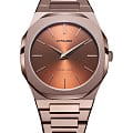 D1 Milano D1 Milano Ultra Thin UTBJ10  UTBJ10 кварцевые мужские часы  коричневый циферблат, браслет нержавеющая сталь с pvd-покрытием — вид спереди