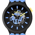 Swatch Swatch Big Bold Bioceramic Lacquered SB03B108  SB03B108 кварцевые мужские часы   циферблат, браслет силикон — вид спереди
