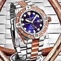 Stuhrling Stuhrling Aquadiver 1005.04 механические мужские часы часы, крупный план синий циферблат