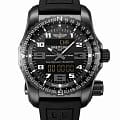Breitling Breitling Emergency V76325221B1S1  V76325221B1S1 кварцевые мужские часы  черный циферблат, браслет каучук — вид спереди