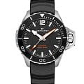 Hamilton Hamilton Khaki Navy Frogman Auto H77825330  H77825330 механические мужские часы  черный циферблат, браслет каучук — вид спереди