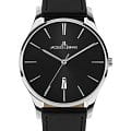 Jacques Lemans Jacques Lemans Classic 1-2124A  1-2124A кварцевые мужские часы  черный циферблат, браслет кожаный — вид спереди