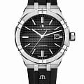 Maurice Lacroix Maurice Lacroix Aikon Automatic AI6008-SS000-330-2  AI6008-SS000-330-2 механические мужские часы  черный циферблат, браслет каучук — вид спереди
