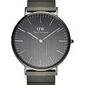 Daniel Wellington Daniel Wellington Classic DW00100777  DW00100777 кварцевые мужские часы  серый циферблат, браслет нержавеющая сталь с pvd-покрытием — вид спереди