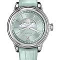 Aviator Aviator Douglas MoonFlight V.1.33.0.261.4  V.1.33.0.261.4 кварцевые женские часы  бирюзовый циферблат, браслет кожаный — вид спереди