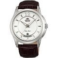 Orient Orient EV0M003W (FEV0M003W)  FEV0M003W механические мужские часы  белый циферблат, браслет кожаный — вид спереди