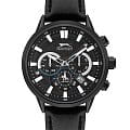 Slazenger Slazenger Multifunction SL.09.2062.2.03  SL.09.2062.2.03 кварцевые мужские часы  черный циферблат, браслет кожаный — вид спереди