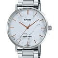 Casio Casio Collection MTP-VT01DM-7A  MTP-VT01DM-7A кварцевые мужские часы  белый циферблат, браслет нержавеющая сталь — вид спереди