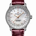 Breitling Breitling Navitimer Automatic 35 A17395211A1P2  A17395211A1P2 механические женские часы  перламутровый циферблат, браслет кожаный — вид спереди