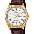 Casio Casio Collection MTP-V006GL-7BUDF (Standard MTP-V006GL-7B)  MTP-V006GL-7B кварцевые мужские часы  белый циферблат, браслет кожаный — вид спереди