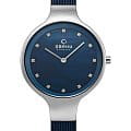 Obaku Obaku V173LXCLML  V173LXCLML кварцевые женские часы  синий циферблат, браслет сталь с ip покрытием — вид спереди