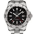 Breitling Breitling Avenger Automatic GMT 44 A32320101B1A1  A32320101B1A1 механические мужские часы  черный циферблат, браслет нержавеющая сталь — вид спереди