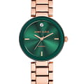 Anne Klein Anne Klein Diamond  1362GNRG  1362GNRG кварцевые женские часы  зеленый циферблат, браслет сталь c pvd покрытием — вид спереди