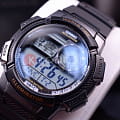 Casio Casio Collection AE-1000W-1AVDF (AE-1000W-1A) кварцевые мужские часы часы, крупный план зеленый циферблат