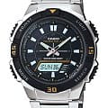 Casio Casio Collection AQ-S800WD-1  AQ-S800WD-1E кварцевые мужские часы  черный циферблат, браслет нержавеющая сталь — вид спереди