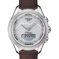 Tissot Tissot T-Touch Lady Solar Jungfraubahn T075.220.16.011.10 T Touch T0752201601110 кварцевые женские часы  белый циферблат, браслет кожаный — вид спереди