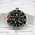 Swiss Military by Chrono Swiss Military by Chrono Diver SMA34075.01 механические мужские часы часы, крупный план черный циферблат
