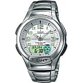 Casio Casio Illuminator AQ-180WD-7B  AQ-180WD-7B кварцевые мужские часы  белый циферблат, браслет нержавеющая сталь — вид спереди