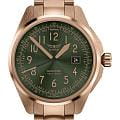 Aviator Aviator Airacobra V.1.38.2.329.5  V.1.38.2.329.5 кварцевые мужские часы  зеленый циферблат, браслет нержавеющая сталь с pvd-покрытием — вид спереди