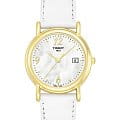 Tissot Tissot Carson Lady 18K Gold T71.3.129.74 Carson T71312974 кварцевые женские часы  белый циферблат, браслет кожаный — вид спереди