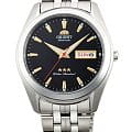 Orient Orient RA-AB0032B  RA-AB0032B механические мужские часы  черный циферблат, браслет нержавеющая сталь — вид спереди