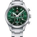 Swiss Military by Chrono Swiss Military by Chrono SM34076.03  SM34076.03 кварцевые мужские часы  зеленый циферблат, браслет нержавеющая сталь — вид спереди