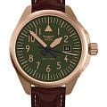 Aviator Aviator Airacobra V.1.38.2.330.4  V.1.38.2.330.4 кварцевые мужские часы  зеленый циферблат, браслет кожаный — вид спереди