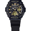 Casio Casio Collection AEQ-120W-9AVDF (AEQ-120W-9A) кварцевые мужские часы часы, крупный план золотой циферблат