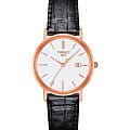Tissot Tissot Goldrun Lady 18K Gold T922.210.76.011.00  T9222107601100 кварцевые женские часы  белый циферблат, браслет кожаный — вид спереди