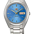 Orient Orient 3 Stars FAB00005J  FAB00005J механические мужские часы  голубой циферблат, браслет нержавеющая сталь — вид спереди