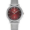 Космос Космос Созвездие K 601.10.34  K 601.10.34 кварцевые женские часы  красный циферблат, браслет нержавеющая сталь — вид спереди
