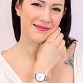Daniel Wellington Daniel Wellington Petite Lumine Pressed Sterling DW00100602 кварцевые женские часы часы, крупный план белый циферблат