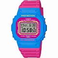 Casio Casio G-Shock DW-5600TB-4B DW-5600 DW-5600TB-4B электронные мужские часы  красный циферблат, браслет пластик — вид спереди