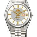 Orient Orient 3 Stars FAB04002W  FAB04002W механические мужские часы  белый циферблат, браслет нержавеющая сталь — вид спереди