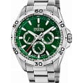 Festina Festina Multifuncion F20623/3  F20623/3 кварцевые мужские часы  зеленый циферблат, браслет нержавеющая сталь 316l — вид спереди