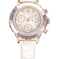 Swarovski Swarovski Octea Chrono 5671150  5671150 кварцевые женские часы  белый циферблат, браслет кожаный — вид спереди