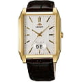 Orient Orient WCAA003W (FWCAA003W)  FWCAA003W  мужские часы  белый циферблат, браслет кожа + текстиль — вид спереди