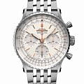 Breitling Breitling Navitimer B01 Chronograph 41 AB0139211G1A1  AB0139211G1A1 механические мужские часы  белый циферблат, браслет нержавеющая сталь — вид спереди