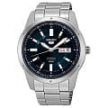 Seiko Seiko SNKN67K1S  SNKN67K1S механические мужские часы  синий циферблат, браслет нержавеющая сталь — вид спереди