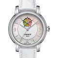 Tissot Tissot Lady Heart Flower Powermatic 80 T050.207.17.117.05  T0502071711705 механические женские часы  перламутровый циферблат, браслет кожаный — вид спереди
