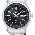 Seiko Seiko 5 Regular SNKP17J1  SNKP17J1 механические мужские часы  синий циферблат, браслет нержавеющая сталь — вид спереди