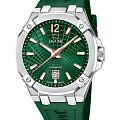 Jaguar Jaguar Diplomatic J1030/3  J1030/3 механические мужские часы  зеленый циферблат, браслет каучук — вид спереди