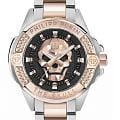 Philipp Plein Philipp Plein The Skull PWAAA2925  PWAAA2925 кварцевые мужские часы  коричневый циферблат, браслет нержавеющая сталь — вид спереди