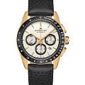 Hamilton Hamilton Jazzmaster Performer Auto Chrono H36626710  H36626710 механические мужские часы  белый циферблат, браслет кожаный — вид спереди