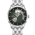 Hamilton Hamilton Jazzmaster Open Heart Auto H32705160  H32705160 механические мужские часы  зеленый циферблат, браслет нержавеющая сталь — вид спереди