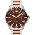 Emporio Armani Emporio Armani Diver AR11340  AR11340 кварцевые мужские часы  коричневый циферблат, браслет сталь с ip покрытием — вид спереди