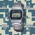Casio Casio Vintage A158WA-1DF (A158WA-1)  наручные мужские часы фото под углом.