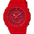 Casio Casio G-Shock GA-2100-4ADR (GA-2100-4A) GA-2100 GA-2100-4A электронные мужские часы  бордовый циферблат, браслет пластик — вид спереди